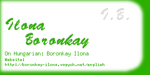 ilona boronkay business card